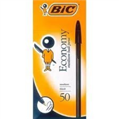 BIC ECONOMY BALLPOINT PENS MEDIUM BLACK BOX 50