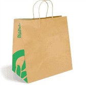 BIOPAK BROWN PAPER BAG TWIST HANDLE JUMBO 150CTN