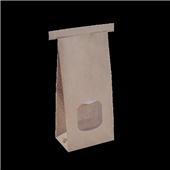 BROWN PAPER BAG MEDIUM WINDOW TIN TIE
