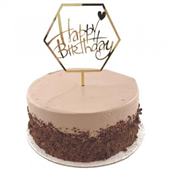 Cake Topper Acrylic Gold HBD Hex