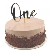 Cake Topper Acrylic Gold One 
