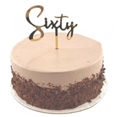 Cake Topper Acrylic Gold Sixty