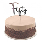 Cake Topper Acrylic Silver Fifty