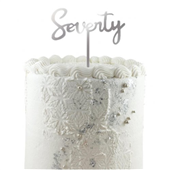 Cake Topper Acrylic Silver Seventy