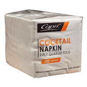 Capri Cocktail Napkin 2 Ply White 2000 Carton