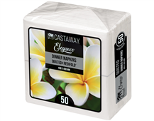 Castaway Napkin Dinner Elegance Redi Fold White 50PK
