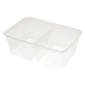 Container Rect 2 Comp Microwavable 800ML 50Sleeve