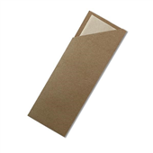 Cutlery Pouch Kraft Bamboo Napkin 100PK