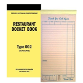 Docket Book 002 Restaurant Duplicate Large 50 Sheets