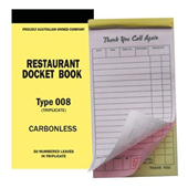 Docket Book 008 Restaurant Triplicate Medium 50 Sheets