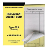 Docket Book 009 Restaurant Triplicate Large 25 Sheets