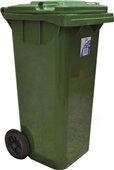 Edco Heavy Duty Bin with Wheels 120L Green