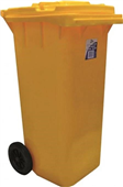 Edco Heavy Duty Bin with Wheels 120L Yellow