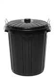 Edco Plastic Garbage Bin Black with Lid 55L