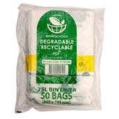 Envirochoice Bin Liner 75L Clear 50 Pack