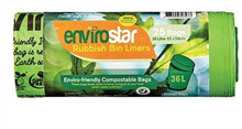 Envirostar Garbage Bag Compostable Green 36L 25Roll