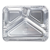 FOIL TRAY 123 550ML 3 COMPARTMENT TRAY 125SLV