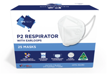 Face Mask P2 With Earloops White 25  Pack 24CTN