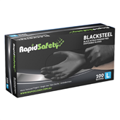 Gloves Nitrile Powder Free Black Large 100PK