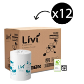 Livi Roll Towel Essentials Perforated 2PLY 240SH 12CTN 1400