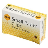 MARBIG PAPER CLIPS SMALL ROUND 28MM BOX 100