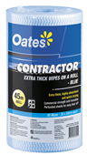 Oates Contractor Extra Thick Wipes Roll 45m 90 Wipes Blue