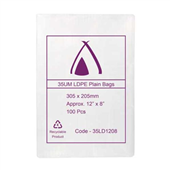 Poly Bag 12x8 310x205mm 35UM 100 Pack