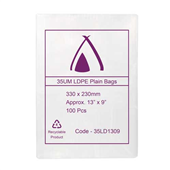 Poly Bag 13x9 330x230mm 35UM 100 Pack
