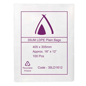 Poly Bag 16x12 405x305mm 35UM 100 Pack