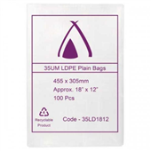 Poly Bag 18x12 455x305mm 35UM 100 Pack