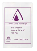 Poly Bag 24x18 610x455mm 35UM 100 Pack