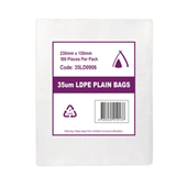 Poly Bag 9x6 230x150mm 35UM 100 Pack