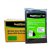 RapidClean Garbage Bag 82L Extra Heavy Duty Black 25PK