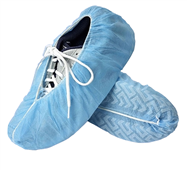 Shoe Cover Poly Non Slip Blue 100PK