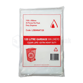 Tailored Garbage Bags 120L Extra Heavy Duty Clear 100CTN