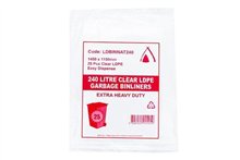 Tailored Garbage Bags 240L Heavy Duty Natural Clear 100CTN