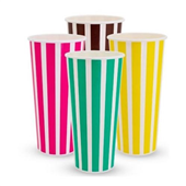 Tailored Paper Cup 24oz Candy Stripe 25PK