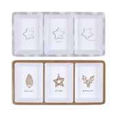 Xmas Melamine Tray Rect 3 Section 